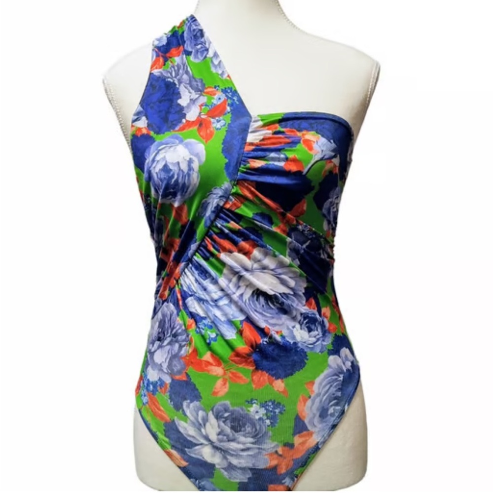 NWT ZARA Floral Asymmetrical One
Shoulder Bodysuit Size L